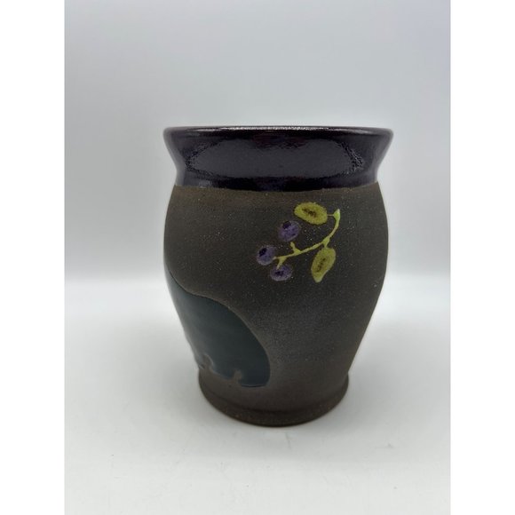 Boot Hill Pottery Vase Bear Deep Purple 5" Tall - Picture 2 of 5